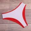 여자 수영복 2023 비키니 ​​하이 허리 끈이없는 섹시한 여자 해변 수영복 패딩 수트 슈트 모노 카인 순수한 색상