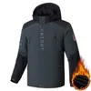 Мужские куртки на открытом воздухе, черные модные парки на молнии, зимняя толстая бархатная куртка большого размера 7XL 8XL 9XL, пальто для ветрозащитной водонепроницаемой одежды 231009