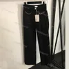 Dżinsy damskie wysokie pasy proste spodnie łańcuch sprzętowy Dekorowane mody dżinsy szerokokątne spodnie 266V