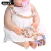 PACIFIER HOLDER CLIPS# BABY PACIFIER Kedja Anpassa namn Silikonpärla Beech Clips Chewable Wood Teether Holder Chain Baby Rattle Toys Set Gifts 231010