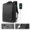 Skolväskor Herrens ryggsäck Business Casual Waterproof Large Capacity Travelling Bag School Bagop Bag Bag med USB Charging Interface Black 231009