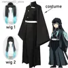 Costume thématique Tokitou Muichirou Cosplay Come Anime Demon Slayer Cosplay Kimetsu No Yaiba Kisatsutai Uniforme Perruque Halloween Party Vêtements Q231010