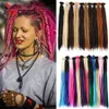 Bulks de cabelo humano sintético 20 polegadas Dreadlock Extensões Ombre Preto e Roxo 10 Fios Handmade Dreads Reggae Handmade Corchet Dreadlocks Cabelo 231010