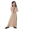 Этническая одежда Мусульманская девушка Абая платье макси с расклешенными рукавами сладкий длинный халат платья для девочек Рамадан арабские исламские милые вечерние платья принцессы