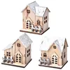 Decorative Objects Figurines Christmas LED Light Wooden House Luminous Cabin Merry Christmas Decorations for Home DIY Xmas Tree Ornaments Kids Gifts Year 231009