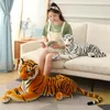 Bambole di peluche 50-160 cm Realistici giocattoli di peluche tigre Feroci animali selvatici Simulazione Bianco Marrone Foresta Re bambola Bambini Regali di compleanno per bambini 231009