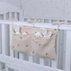 Sacs de rangement Portable bébé berceau poussette sac bouteille de lait jouets bicouche coton né lit tête de lit pour enfants literie couche