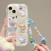 Obudowy telefonu komórkowego Clear 3D Bear Hang Cute Case na iPhone'a 15 14 13 12 11 Pro Max Plus XR XS 7 8 Bransoletka Smyczowa Koreańska okładka 231010