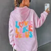 Herenhoodies Love Like Jesus Herfst Winter Christelijke Bijbel Mannen Vrouwen Hip Hop Trui Comfortabele Fleece Dikke Warme Sweatshirts