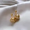 Brincos de luxo retro ouro cor bola pingente 2023 design de moda jóias para o natal feminino minimalista eardrop acessórios