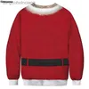 Kadın Sweaters Erkek Kadın Yenilik Çirkin Noel Kazak Kazak Yapışkan Noel Jumper Tops3d Komik Baskılı Tatil Partisi Crewneck Sweatshirtl231010