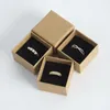 Sacchetti per gioielli Commercio all'ingrosso 100 pezzi Scatola per anelli 5 3 cm Scatole di cartone regalo Kraft marrone nero per orecchini per collana Imballaggio per donne