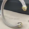 Högkvalitativa kvinnor Luxury Charm Armband 7/10mm 14K 18K Guldpläterad Pearl Steel Wire Rep Öppen Twisted Designer Love Armband Cjeweler Luxurious smycken