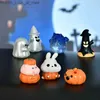 Outros suprimentos para festas de eventos 1 peça em miniatura Estatuetas de Halloween Mini Halloween Fantasma Abóbora Estatuetas de fadas Decoração de casa Festival DIY Resina Artesanato Q231010