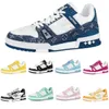 Designer platte sneaker trainer casual schoenen bont putter denim canvas leer wit groen rood blauw letter mode platform heren dames lage trainers sneakers 36-45