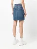 Jupes 2023 printemps femmes bleu taille élastique haute droite fente jupe en jean