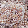 Pearl High Quality 6-7Mm Oval Pearls Seed Beads 3Colors White Pink Purple Loose Freshwater For Jewelry Making Supplies Jewelry Loose B Dhvcb