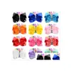 Accessoires pour cheveux 8 pouces Siwa Hair Bow Couleur unie avec des clips en strass Papercard Metal Logo Girls Big Accessoires Hairpin Hairband Ba Dhnfi