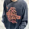 メンズTシャツヘルスター長袖Tシャツハイストリートグラフィティヒップホップ古い洗濯水メンズレディースの特大のスウェットシャツT231010