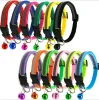 All-match Breakaway Cat Dog collar with bells Reflective Nylon collar Adjustable Pet Collars for Cats or Small Dogs 12 colors