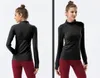 Yoga-Mantel, langärmelig, T-Shirt, Damen, enger Reißverschluss, Stehkragen, Jacke, elastisch, schnell trocknend, Fitness, Outdoor-Sport, Laufshirts