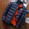 Men's Jackets Euro Club Rc Lens Men's New Autumn AndWinter Fashionable Printing Cotton-Padded ColorBlock Zipper Slim Design Jacket Coat T231010