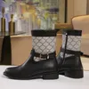 Automne hiver nouvelles bottes de luxe femmes marque de créateur dames bottes en cuir véritable tête ronde bouton en métal fermeture éclair latérale talon épais augmenter anti-dérapant botte courte