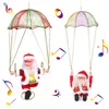 Giocattoli natalizi per bambole di Babbo Natale Ballare e cantare Paracadute cadente Babbo Natale Ornamenti natalizi creativi Bambola musicale Giocattolo da appendere Il miglior regalo per i bambini