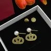 Orecchini di perle, orecchini firmati Alphabet Gold in materiale ottone, eleganti ed eleganti, regali di alta qualità