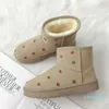 Boots Winter Short Snow Outdoor Flat All-Match Warm Cotton Shoes With Fleece Lovely