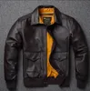 Men's Leather Faux Leather YR.EastMan Classic A-2 horsehide coat.Vintage Us Air Force genuine leather jacket.A2 Bomber leather cloth 231010