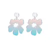 Stud Stud Yaologe Acrylique Géométrique Coeur Fleurs Boucles D'oreilles Pour Femmes À La Mode Filles Irisé Laser Oreille Bijoux Cadeaux Occasionnels Bijou Dh4Ny