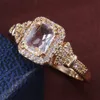 Solitaire خاتم الزفاف المجوهرات مجموعات Wukalo الفضة العلامة التجارية الإناث aaa square zircon أزياء الذهب الوعد خواتم الخطبة للنساء 231010