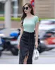 Skirts WDMSNA Higth Waist Skirt for Women's Summer 2023 Irregular Split Thin Satin Half Length Vintage Slim Blac Faldas Largas