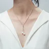 Pendant Necklaces Fashion natural Freshwater pearl pendant for women 925 sterling silver Double pearl pendant necklace chain bridal gift 231010