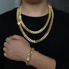 Moda hip hop masculino colar corrente ouro cheio meio-fio cubano longo colar link masculino gargantilha masculino feminino collier jóias 61cm 71cm300k