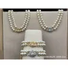 Designer Fashion Viviene Westwoods Western Empress Dowager Saturn Pearl Double Layer Necklace Magnet Buckle Bracelet1458