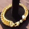 Bracelet en or massif 14 carats pour hommes, chaîne à maillons épais et épais, Double 23 cm, 100% or véritable, non solide, pas d'argent, 248m