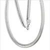 Modepläterad sterling silver kedjor halsband 20 tum 10mm platt ormhalsband DHSN209 925 silverplattkedjor smycken330m