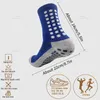 Sportstrumpor 3 par/Lot Anti-Slip Football Socks Non-Slip Soccer Basketball Tennis Outdoor Sport Socks Grip Cycling Riding Men Socks 231009