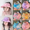 Caps Hats Children's Cap Big Brim Cooling Rechargeble Fan Hat Girls Sun Spring Summer Outdoor Justerable Visor Baby Cap 231009