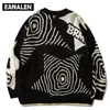 Kadın Sweaters Harajuku Retro Graffiti Yıldız Jumper Örgü Sweater Erkekler Büyük Boy Kış Koreli Büyükbabası Çirkin Kazak Kadın Y2K Grunge 231009