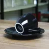 Mugs Mini Black Nuova Point Italy Coffee Cup And Saucer Set 9mm Super Thicked ESPRESSO S Professional Contest Level Small Cafe Mug 231009