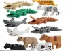 Blocs de construction d'animaux, modèle Crocodile léopard, jeux éducatifs, figurines, jouets en brique pour enfants