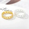 Solitärring Kubanische Kettenform Ringe für Frauen Männer Punk Schmuck Hip Pop Stil Edelstahl Freund Geschenke Bague Femme BFF 231009