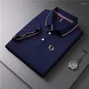メンズポロスハイエンドブランドビジネス半袖ポロシャツメンズラペル2023夏のトレンド刺繍カジュアルTシャツ高級服