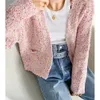 Womens Knits Tees Dames Roze Kort Vest Franse Mode Herfst Winter In Gebreide Crop Top Koreaanse 231010