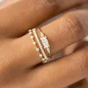 Liten liten ringset för kvinnor guldfärg kubik zirkonia midi finger ringar bröllopsdag smycken tillbehör gåvor kar229293y
