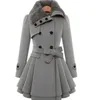 Womens Wool Blends Winter Slim Long Sherpa Coat Double Reasted Bated Corean Cashmere England Trench 231010