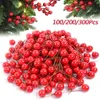 Decorazioni natalizie 50-300 pezzi stami di perle fiore artificiale bacche piccole ciliegia per confezione regalo festa di nozze corona di Natale fai da te decorazioni per la casa 231009